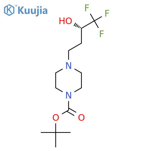 tert-butyl 4-(3S)-4,4,4-trifluoro-3-hydroxybutylpiperazine-1-carboxylate structure