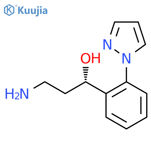 (1S)-3-amino-1-2-(1H-pyrazol-1-yl)phenylpropan-1-ol structure