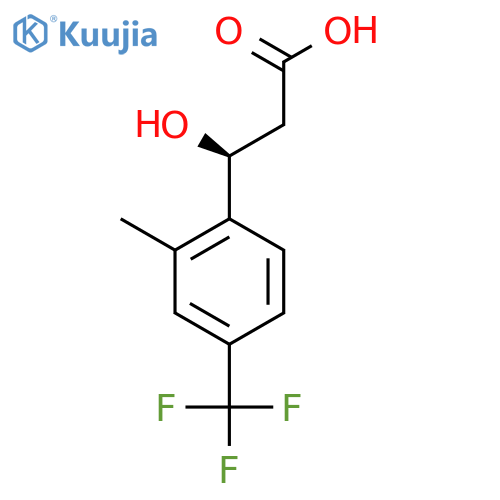 (3S)-3-hydroxy-3-2-methyl-4-(trifluoromethyl)phenylpropanoic acid structure