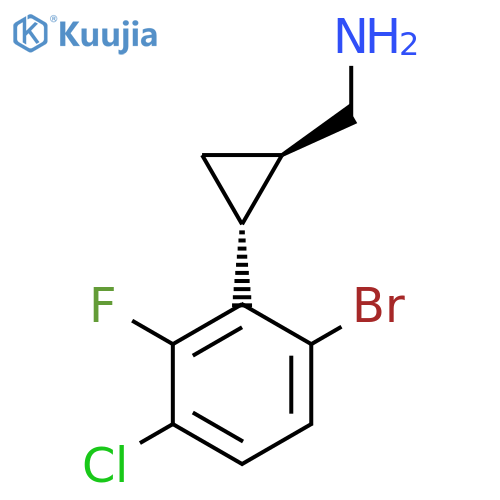rac-(1R,2R)-2-(6-bromo-3-chloro-2-fluorophenyl)cyclopropylmethanamine structure