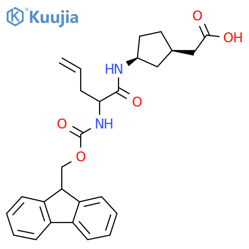 rac-2-(1R,3S)-3-2-({(9H-fluoren-9-yl)methoxycarbonyl}amino)pent-4-enamidocyclopentylacetic acid structure
