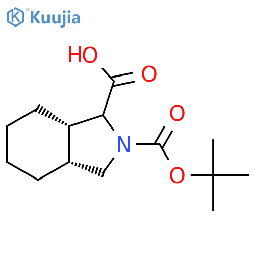 rac-(3aR,7aS)-2-[(tert-butoxy)carbonyl]-octahydro-1H-isoindole-1-carboxylic acid structure