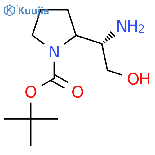 tert-butyl 2-[(1S)-1-amino-2-hydroxyethyl]pyrrolidine-1-carboxylate structure