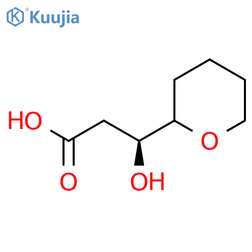 (3S)-3-hydroxy-3-(oxan-2-yl)propanoic acid structure