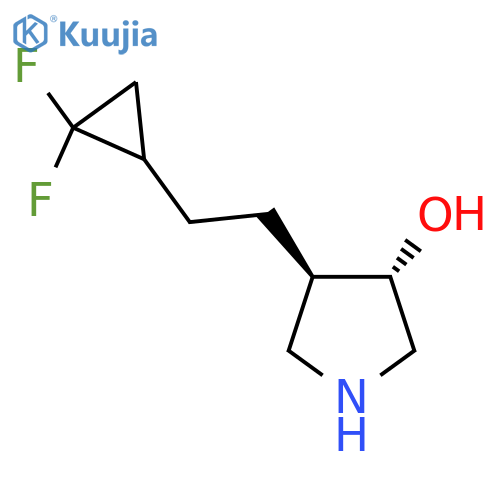 rac-(3R,4S)-4-2-(2,2-difluorocyclopropyl)ethylpyrrolidin-3-ol structure