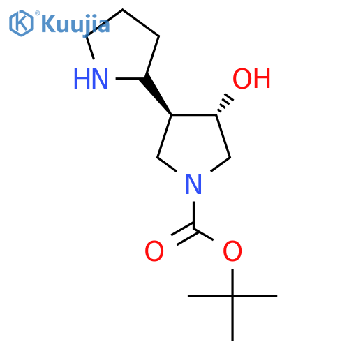 rac-tert-butyl (3R,4R)-3-hydroxy-4-(pyrrolidin-2-yl)pyrrolidine-1-carboxylate structure