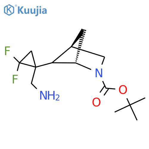tert-butyl (1S,4R)-5-1-(aminomethyl)-2,2-difluorocyclopropyl-2-azabicyclo2.1.1hexane-2-carboxylate structure