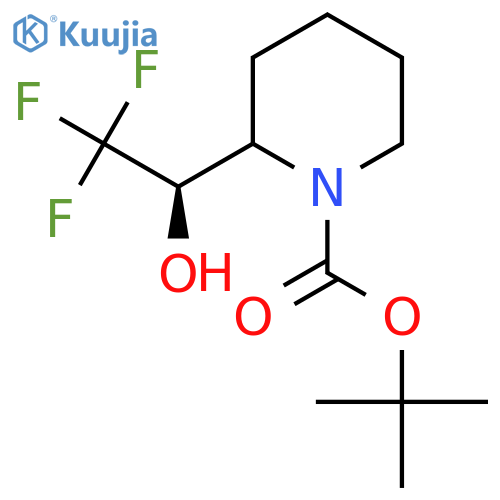 tert-butyl 2-(1R)-2,2,2-trifluoro-1-hydroxyethylpiperidine-1-carboxylate structure