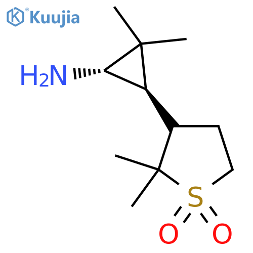 rac-3-(1R,3S)-3-amino-2,2-dimethylcyclopropyl-2,2-dimethyl-1lambda6-thiolane-1,1-dione structure