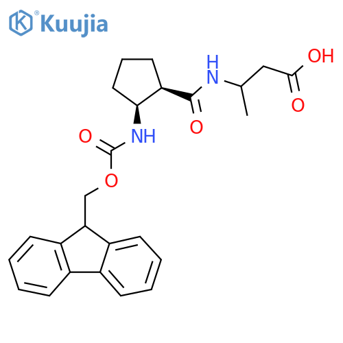 rac-3-{(1R,2S)-2-({(9H-fluoren-9-yl)methoxycarbonyl}amino)cyclopentylformamido}butanoic acid structure