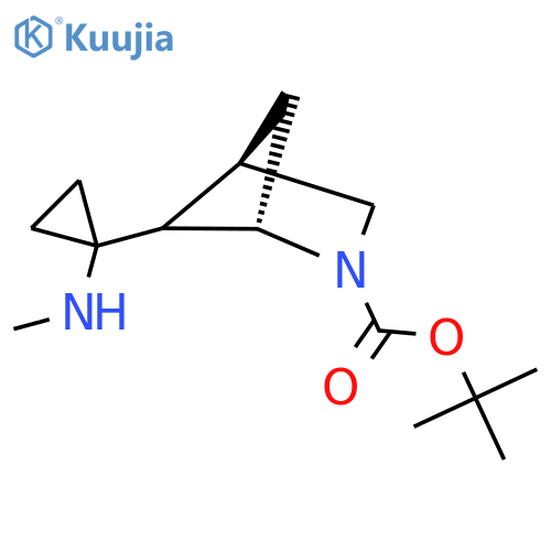 tert-butyl (1S,4R)-5-1-(methylamino)cyclopropyl-2-azabicyclo2.1.1hexane-2-carboxylate structure