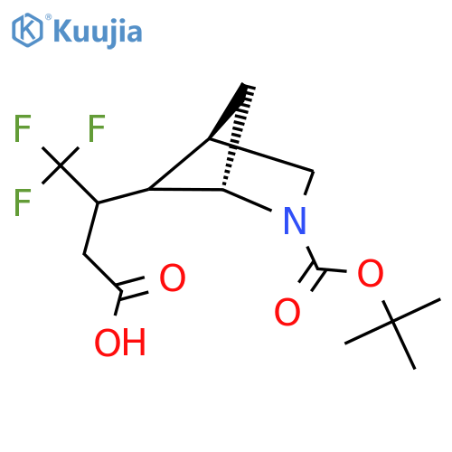 3-(1S,4R)-2-(tert-butoxy)carbonyl-2-azabicyclo2.1.1hexan-5-yl-4,4,4-trifluorobutanoic acid structure