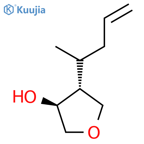rac-(3R,4S)-4-(pent-4-en-2-yl)oxolan-3-ol structure