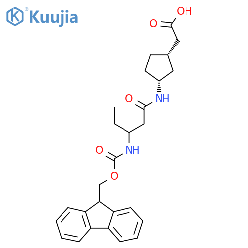 rac-2-(1R,3S)-3-3-({(9H-fluoren-9-yl)methoxycarbonyl}amino)pentanamidocyclopentylacetic acid structure