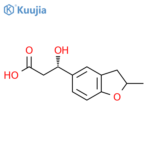 (3S)-3-hydroxy-3-(2-methyl-2,3-dihydro-1-benzofuran-5-yl)propanoic acid structure