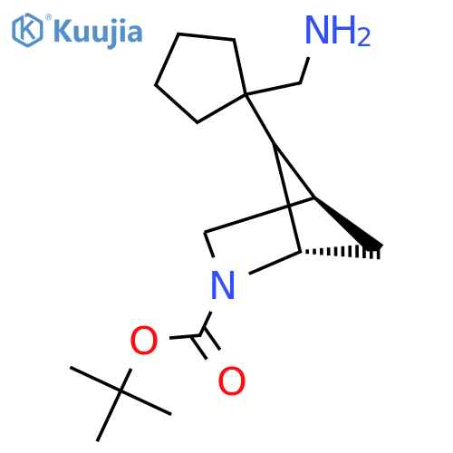 tert-butyl (1S,4R)-5-1-(aminomethyl)cyclopentyl-2-azabicyclo2.1.1hexane-2-carboxylate structure