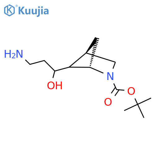 tert-butyl (1S,4R)-5-(3-amino-1-hydroxypropyl)-2-azabicyclo2.1.1hexane-2-carboxylate structure