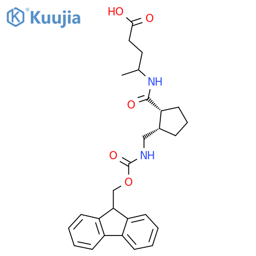 rac-4-{(1R,2S)-2-({(9H-fluoren-9-yl)methoxycarbonyl}amino)methylcyclopentylformamido}pentanoic acid structure