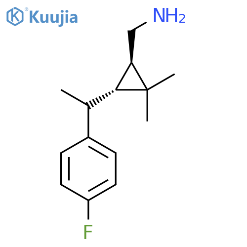 rac-(1R,3R)-3-1-(4-fluorophenyl)ethyl-2,2-dimethylcyclopropylmethanamine structure