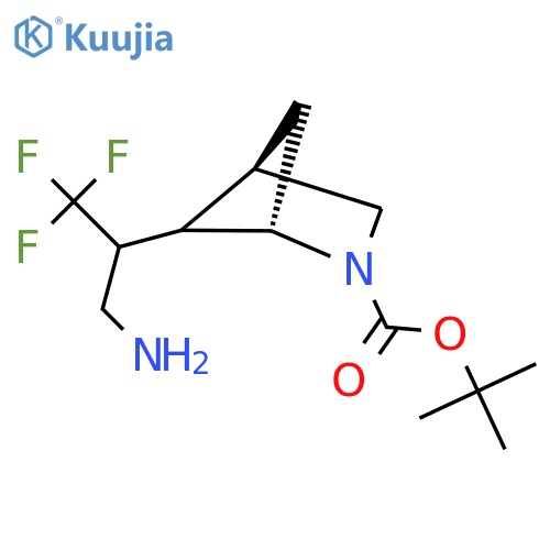 tert-butyl (1S,4R)-5-(3-amino-1,1,1-trifluoropropan-2-yl)-2-azabicyclo2.1.1hexane-2-carboxylate structure