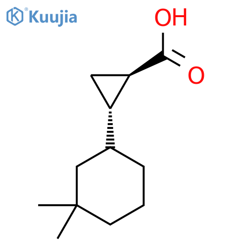 rac-(1R,2S)-2-(3,3-dimethylcyclohexyl)cyclopropane-1-carboxylic acid structure