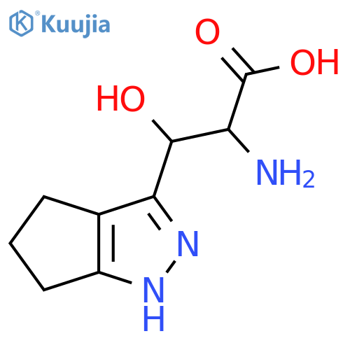 2-amino-3-{1H,4H,5H,6H-cyclopentacpyrazol-3-yl}-3-hydroxypropanoic acid structure
