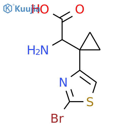 2-amino-2-1-(2-bromo-1,3-thiazol-4-yl)cyclopropylacetic acid structure