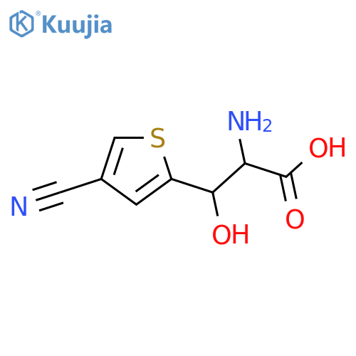 2-amino-3-(4-cyanothiophen-2-yl)-3-hydroxypropanoic acid structure