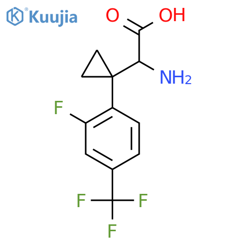2-amino-2-{1-2-fluoro-4-(trifluoromethyl)phenylcyclopropyl}acetic acid structure