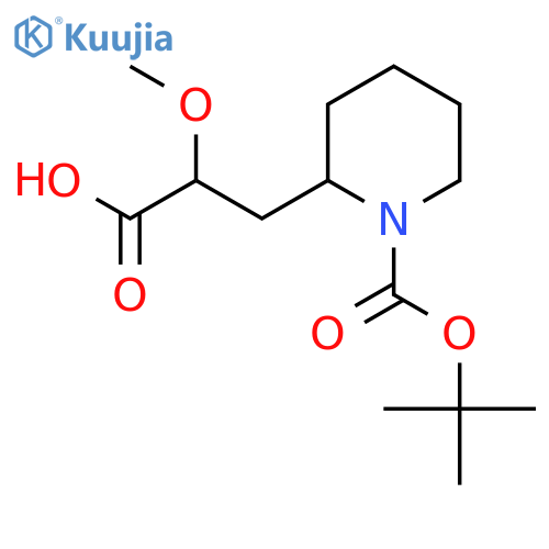 3-{1-(tert-butoxy)carbonylpiperidin-2-yl}-2-methoxypropanoic acid structure