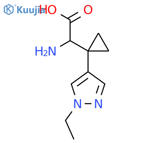 2-amino-2-[1-(1-ethyl-1H-pyrazol-4-yl)cyclopropyl]acetic acid structure