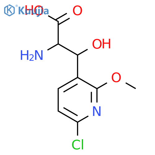 2-amino-3-(6-chloro-2-methoxypyridin-3-yl)-3-hydroxypropanoic acid structure