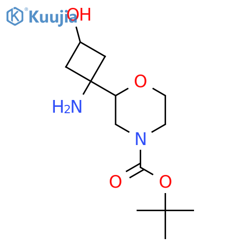 tert-butyl 2-(1-amino-3-hydroxycyclobutyl)morpholine-4-carboxylate structure
