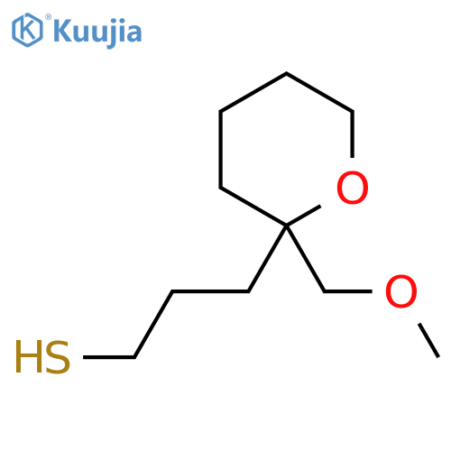 3-2-(methoxymethyl)oxan-2-ylpropane-1-thiol structure
