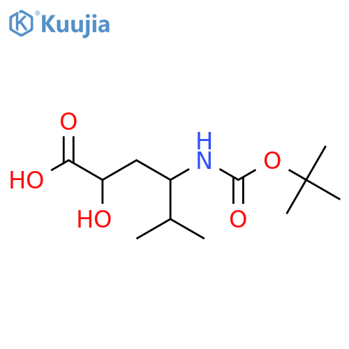 4-{(tert-butoxy)carbonylamino}-2-hydroxy-5-methylhexanoic acid structure