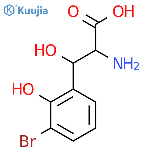 2-amino-3-(3-bromo-2-hydroxyphenyl)-3-hydroxypropanoic acid structure