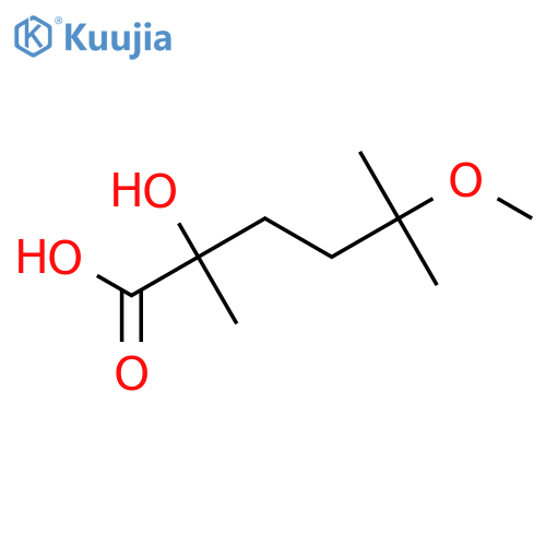 2-hydroxy-5-methoxy-2,5-dimethylhexanoic acid structure