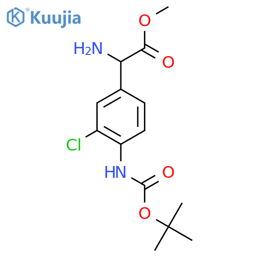 methyl 2-amino-2-(4-{(tert-butoxy)carbonylamino}-3-chlorophenyl)acetate structure