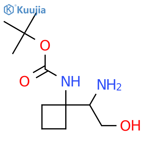 tert-butyl N-1-(1-amino-2-hydroxyethyl)cyclobutylcarbamate structure