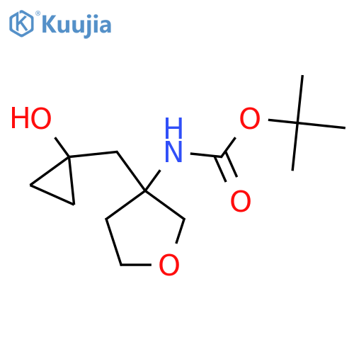 tert-butyl N-{3-(1-hydroxycyclopropyl)methyloxolan-3-yl}carbamate structure