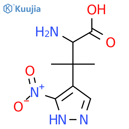 2-amino-3-methyl-3-(3-nitro-1H-pyrazol-4-yl)butanoic acid structure