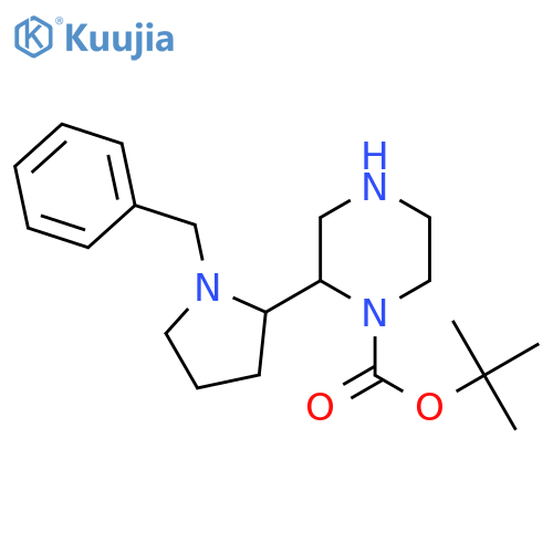 tert-butyl 2-(1-benzylpyrrolidin-2-yl)piperazine-1-carboxylate structure