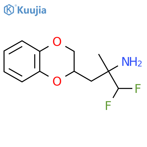 3-(2,3-dihydro-1,4-benzodioxin-2-yl)-1,1-difluoro-2-methylpropan-2-amine structure