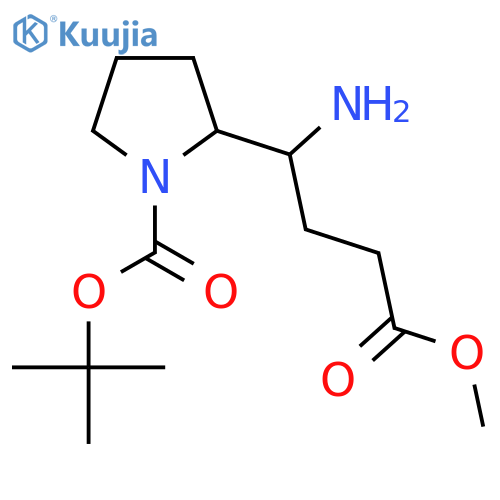 tert-butyl 2-(1-amino-4-methoxy-4-oxobutyl)pyrrolidine-1-carboxylate structure