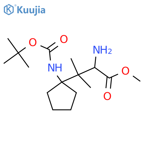 methyl 2-amino-3-(1-{(tert-butoxy)carbonylamino}cyclopentyl)-3-methylbutanoate structure