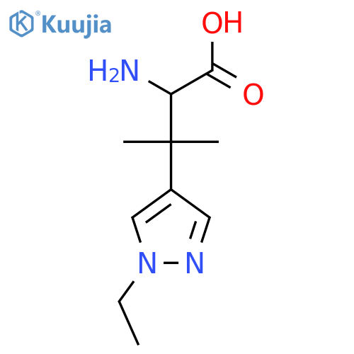 2-amino-3-(1-ethyl-1H-pyrazol-4-yl)-3-methylbutanoic acid structure