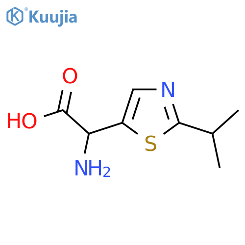 2-amino-2-2-(propan-2-yl)-1,3-thiazol-5-ylacetic acid structure
