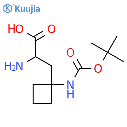 2-amino-3-(1-{(tert-butoxy)carbonylamino}cyclobutyl)propanoic acid structure