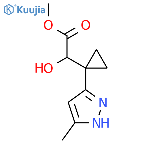 methyl 2-hydroxy-2-1-(5-methyl-1H-pyrazol-3-yl)cyclopropylacetate structure