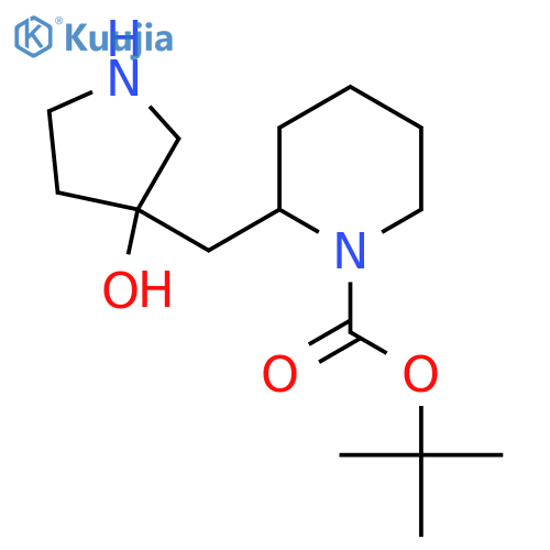 tert-butyl 2-(3-hydroxypyrrolidin-3-yl)methylpiperidine-1-carboxylate structure